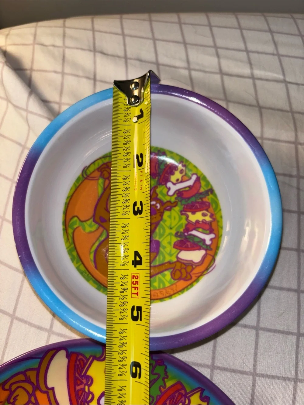 Scooby-Doo Kids Purple Edge Bowl and Plate Set - Colorful Scooby Design